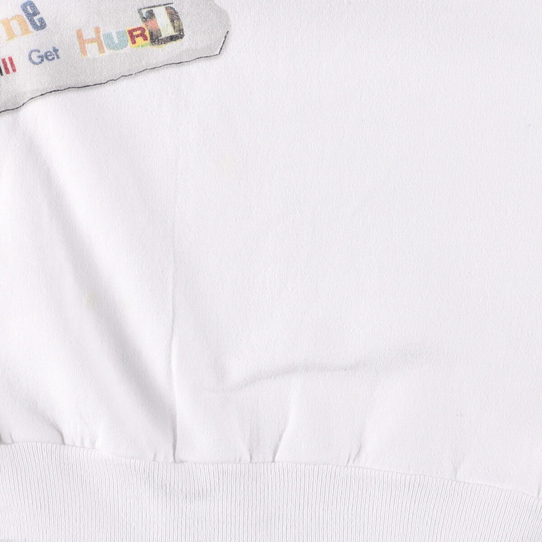 Vintage 90'S Hanes printed sweatshirt, size L, men's cotton white type Vintage Second Hand