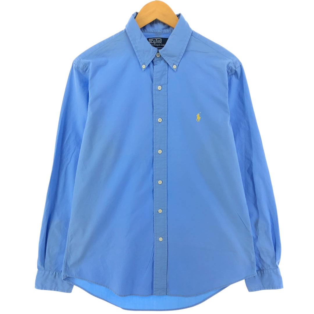Ralph Lauren CUSTOM FIT long sleeve button down shirt, men's size M cotton Blue type light blue Vintage Second Hand