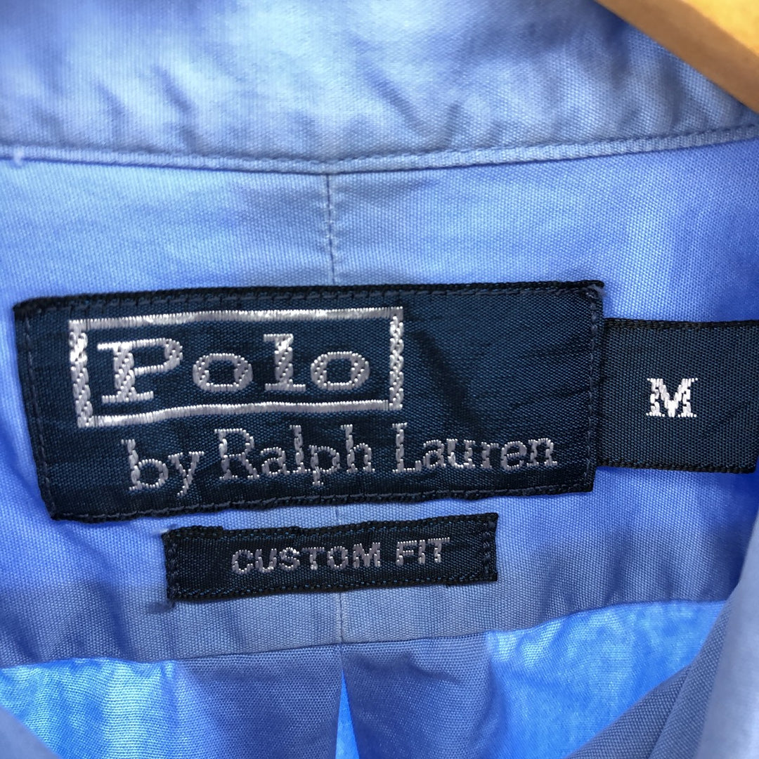 Ralph Lauren CUSTOM FIT long sleeve button down shirt, men's size M cotton Blue type light blue Vintage Second Hand