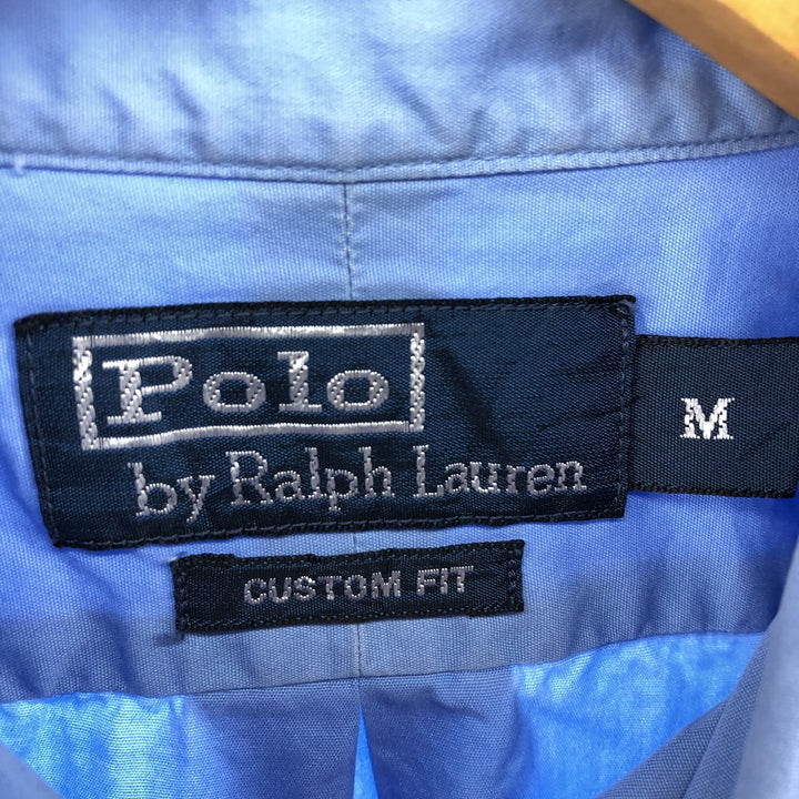 Ralph Lauren CUSTOM FIT long sleeve button down shirt, men's size M cotton Blue type light blue Vintage Second Hand