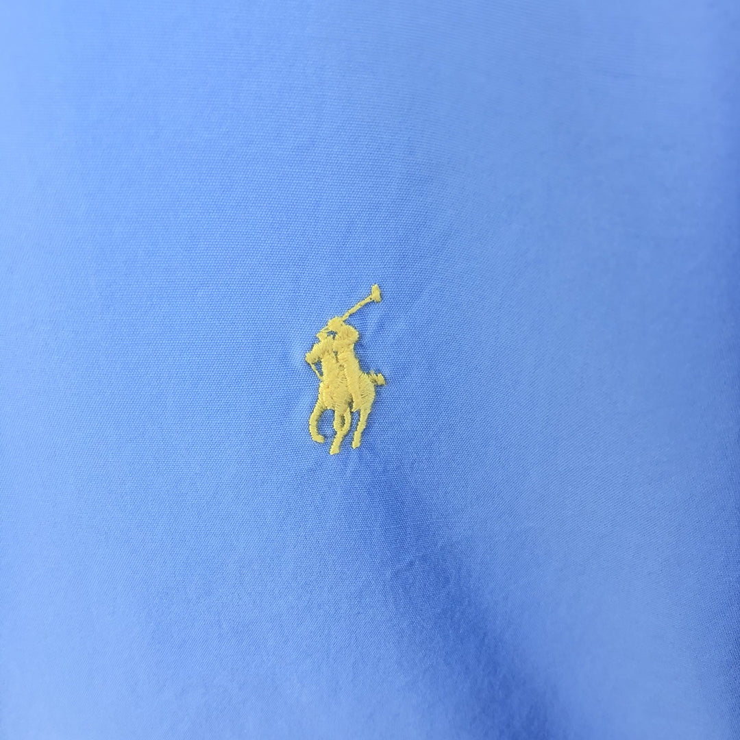 Ralph Lauren CUSTOM FIT long sleeve button down shirt, men's size M cotton Blue type light blue Vintage Second Hand