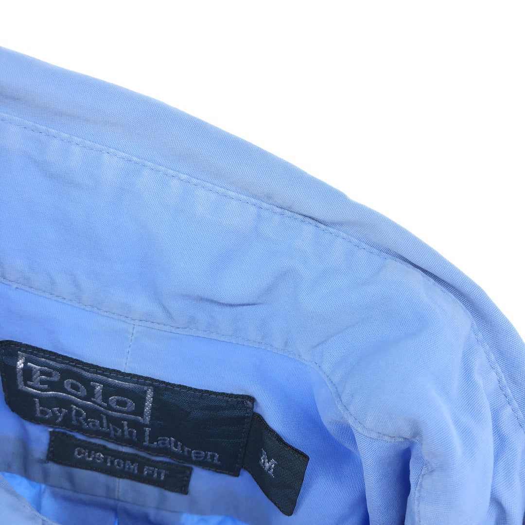 Ralph Lauren CUSTOM FIT long sleeve button down shirt, men's size M cotton Blue type light blue Vintage Second Hand