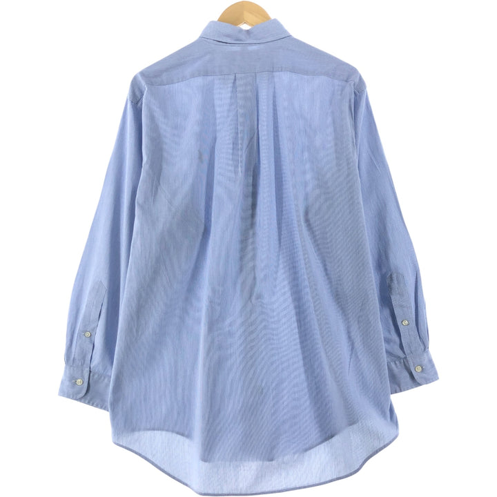 Ralph Lauren YARMOUTH Long Sleeve Button-Down Striped Shirt, Men's Size L cotton Blue type light blue Vintage Second Hand