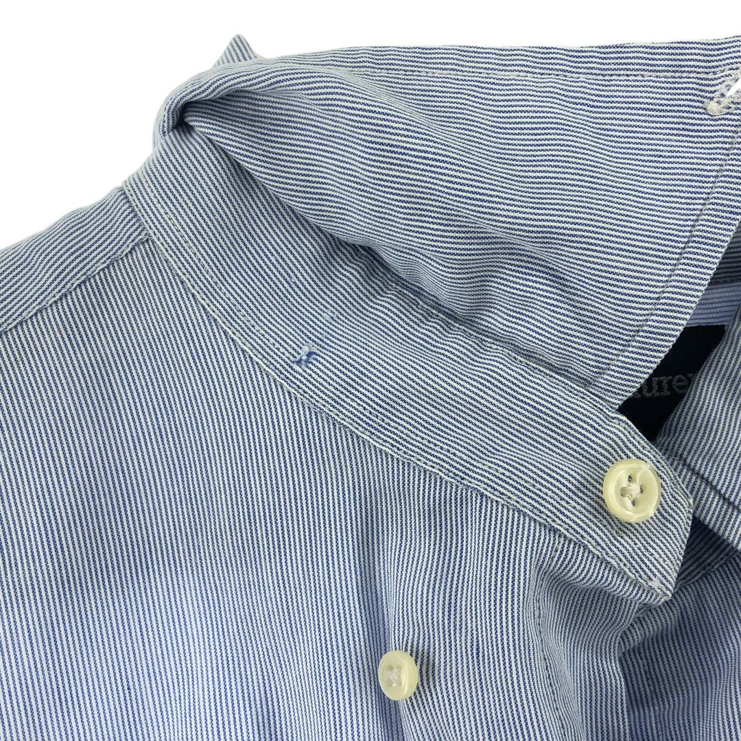 Ralph Lauren YARMOUTH Long Sleeve Button-Down Striped Shirt, Men's Size L cotton Blue type light blue Vintage Second Hand