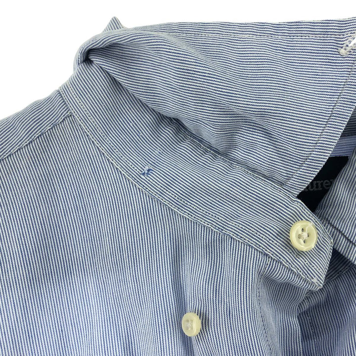 Ralph Lauren YARMOUTH Long Sleeve Button-Down Striped Shirt, Men's Size L cotton Blue type light blue Vintage Second Hand