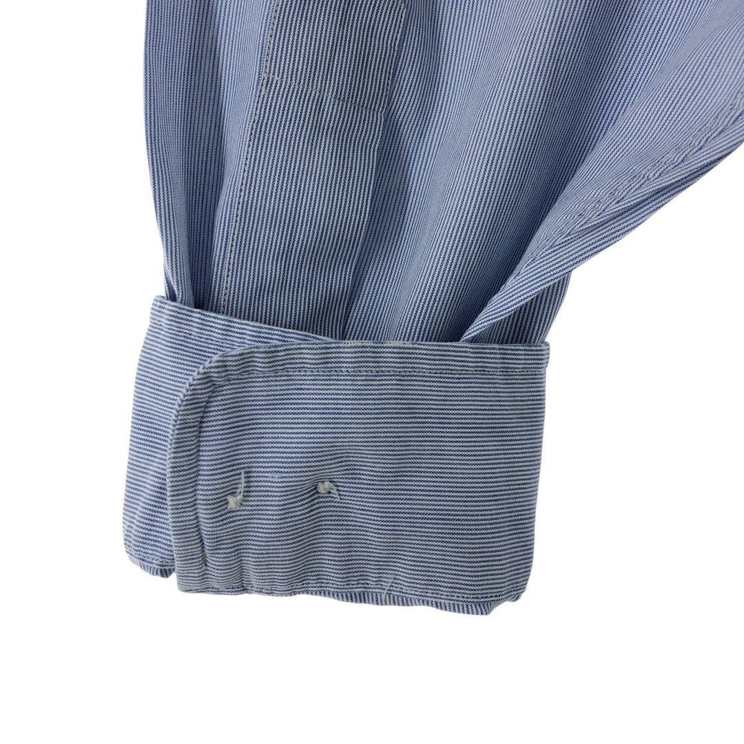 Ralph Lauren YARMOUTH Long Sleeve Button-Down Striped Shirt, Men's Size L cotton Blue type light blue Vintage Second Hand