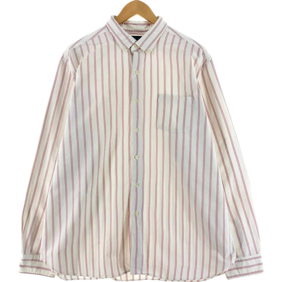 Ralph Lauren long sleeve button down striped shirt, men's XL size cotton white type Vintage Second Hand
