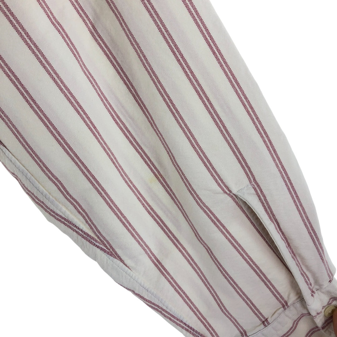 Ralph Lauren long sleeve button down striped shirt, men's XL size cotton white type Vintage Second Hand