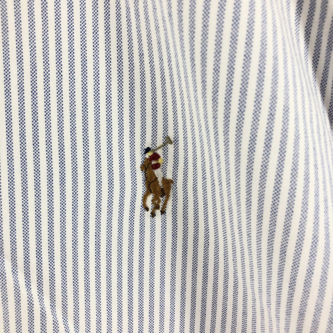 Ralph Lauren POLO by Ralph Lauren SLIM FIT long sleeve button-down striped shirt, men's size L cotton white type Vintage Second Hand