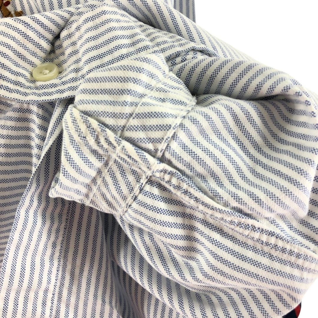 Ralph Lauren POLO by Ralph Lauren SLIM FIT long sleeve button-down striped shirt, men's size L cotton white type Vintage Second Hand