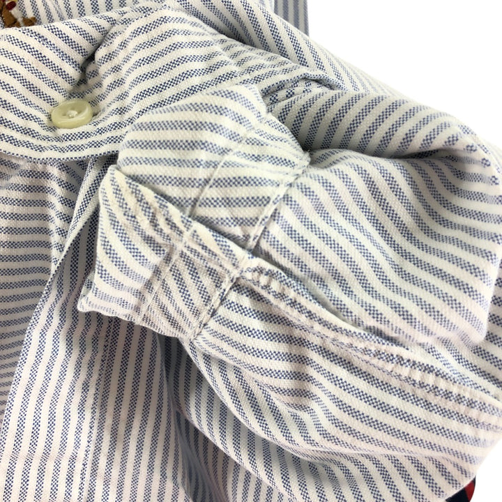 Ralph Lauren POLO by Ralph Lauren SLIM FIT long sleeve button-down striped shirt, men's size L cotton white type Vintage Second Hand