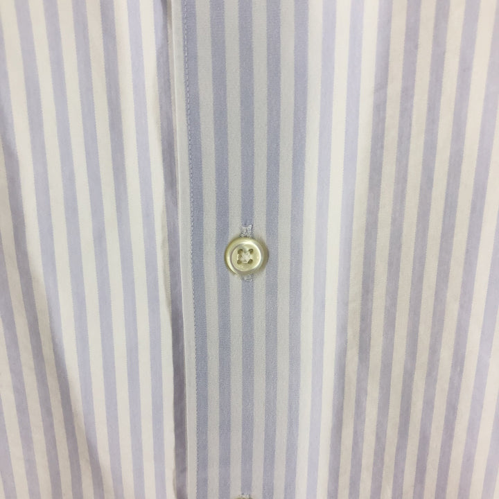 Ralph Lauren POLO by Ralph Lauren MARLOWE long-sleeved cotton striped shirt, men's size M cotton purple type Vintage Second Hand