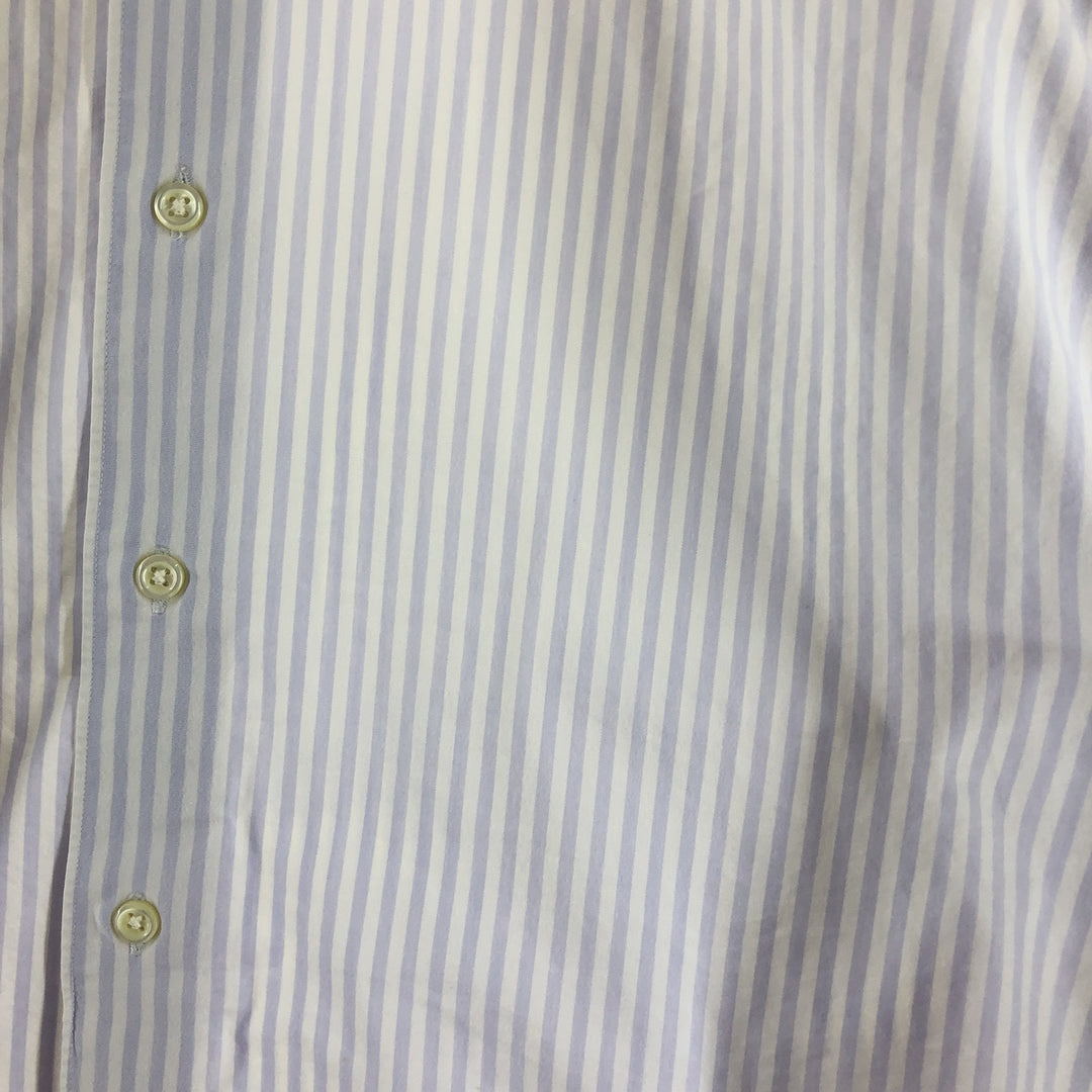Ralph Lauren POLO by Ralph Lauren MARLOWE long-sleeved cotton striped shirt, men's size M cotton purple type Vintage Second Hand