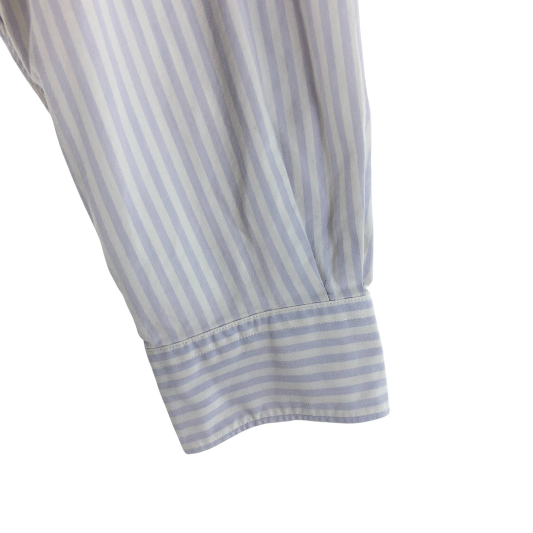 Ralph Lauren POLO by Ralph Lauren MARLOWE long-sleeved cotton striped shirt, men's size M cotton purple type Vintage Second Hand