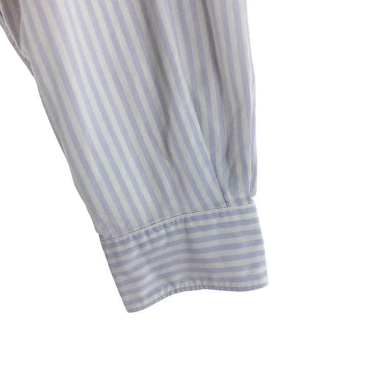 Ralph Lauren POLO by Ralph Lauren MARLOWE long-sleeved cotton striped shirt, men's size M cotton purple type Vintage Second Hand