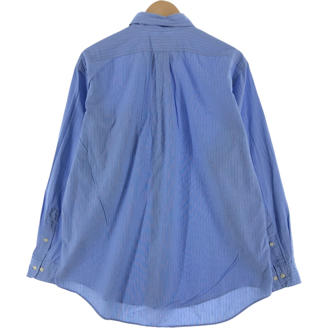 Ralph Lauren YARMOUTH Multi-stripe Long Sleeve Button-down Striped Shirt, Men's L size cotton blue type Vintage Second Hand