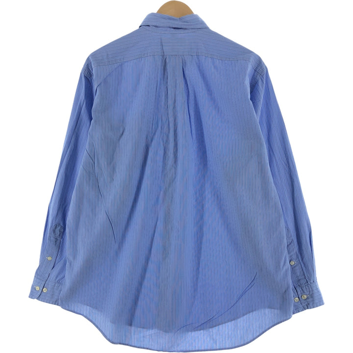 Ralph Lauren YARMOUTH Multi-stripe Long Sleeve Button-down Striped Shirt, Men's L size cotton blue type Vintage Second Hand