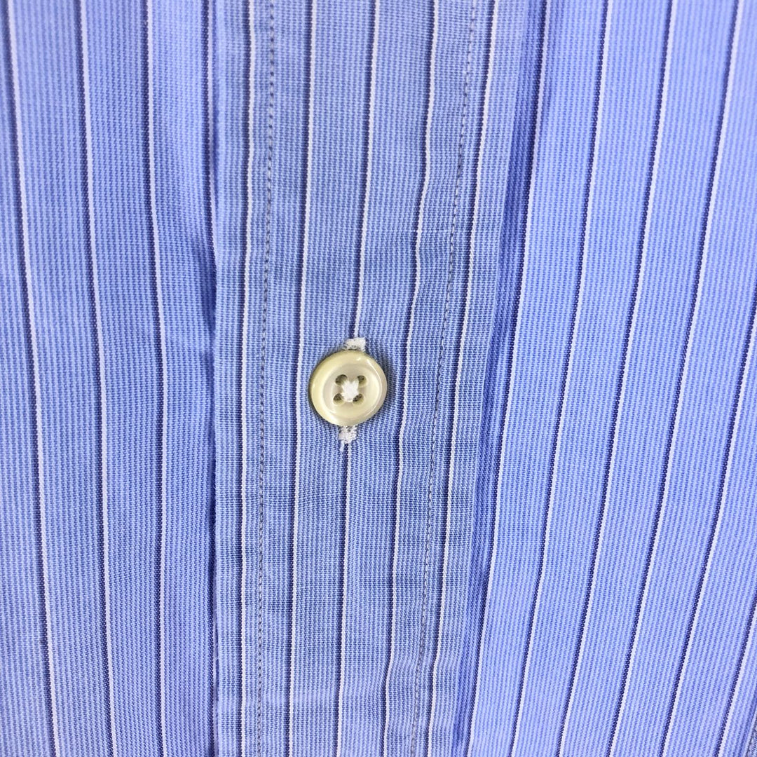 Ralph Lauren YARMOUTH Multi-stripe Long Sleeve Button-down Striped Shirt, Men's L size cotton blue type Vintage Second Hand