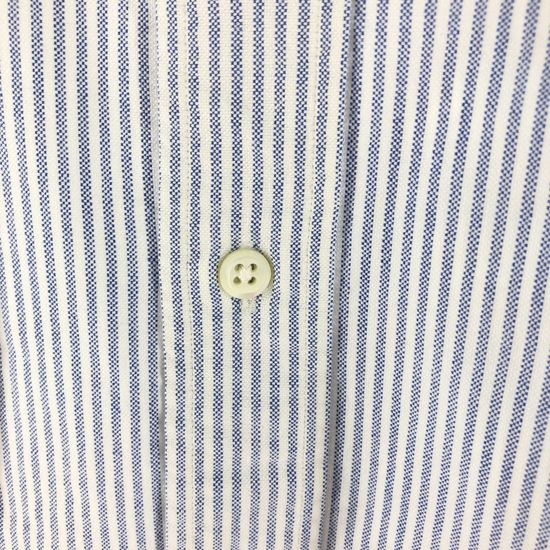 Ralph Lauren RALPH LAUREN long-sleeved button-down striped shirt, men's size L cotton navy blue type Vintage Second Hand
