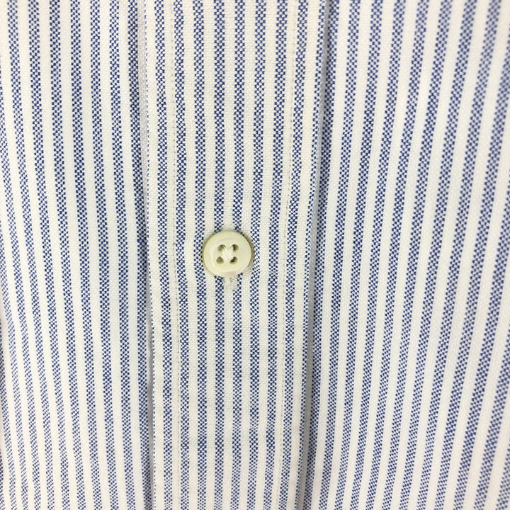Ralph Lauren RALPH LAUREN long-sleeved button-down striped shirt, men's size L cotton navy blue type Vintage Second Hand