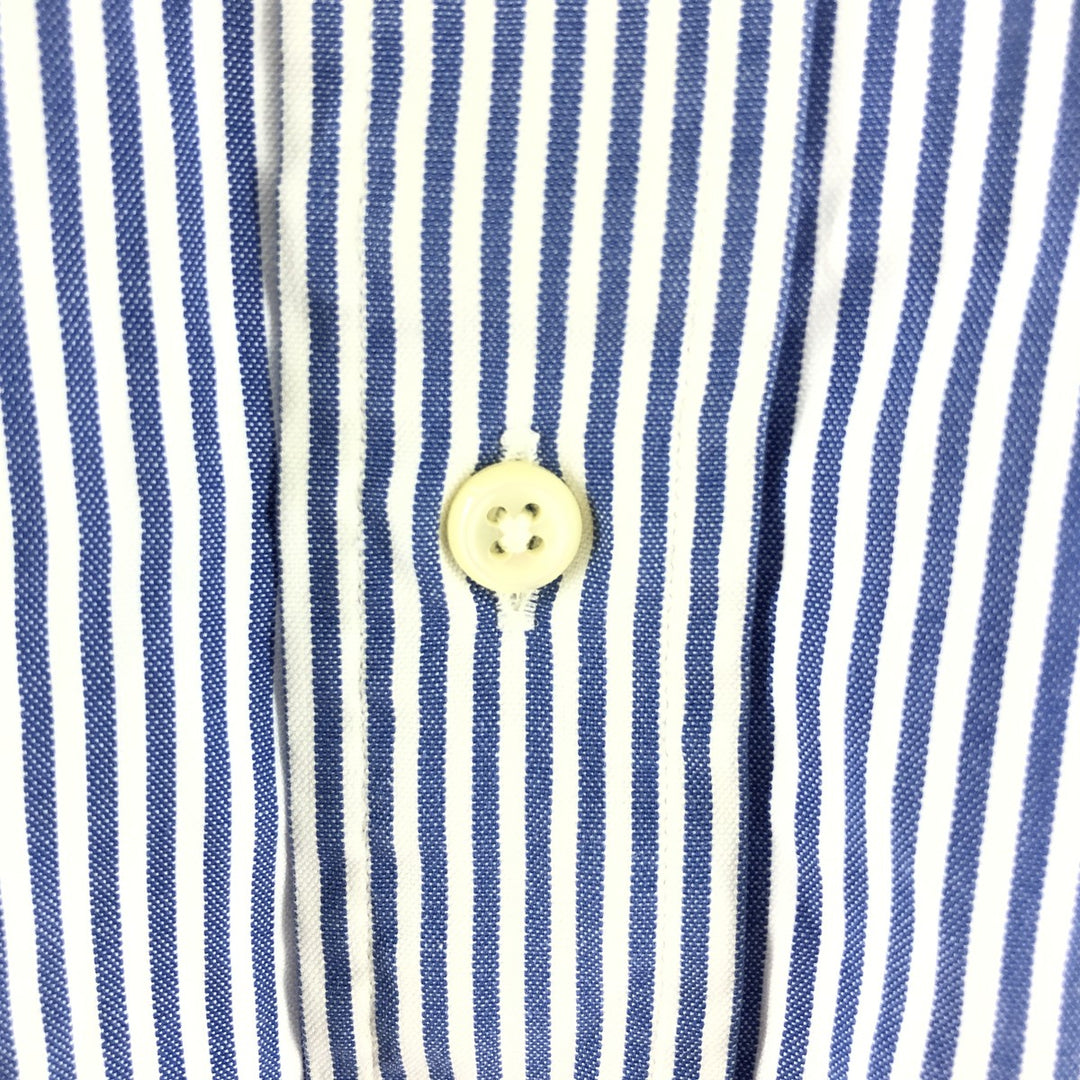 Ralph Lauren YARMOUTH Long Sleeve Button-Down Striped Shirt, Men's XL cotton navy blue type Vintage Second Hand