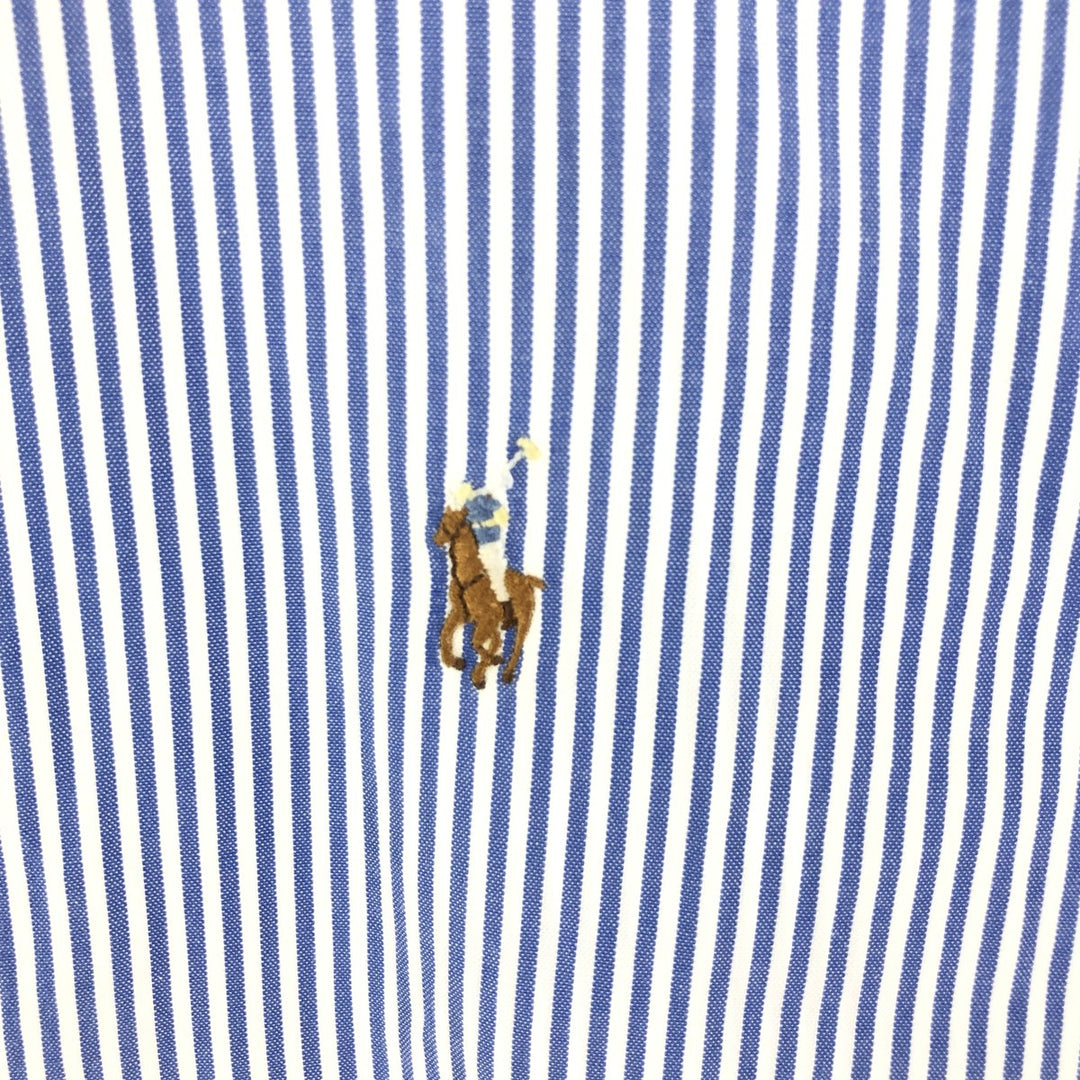 Ralph Lauren YARMOUTH Long Sleeve Button-Down Striped Shirt, Men's XL cotton navy blue type Vintage Second Hand