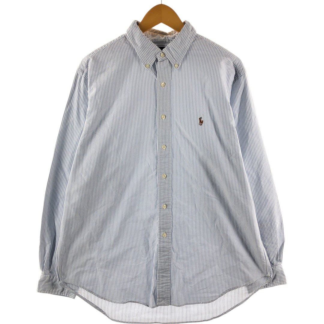 Ralph Lauren Classic Fit Long Sleeve Button Down Striped Shirt Men's XL cotton navy blue type Vintage Second Hand