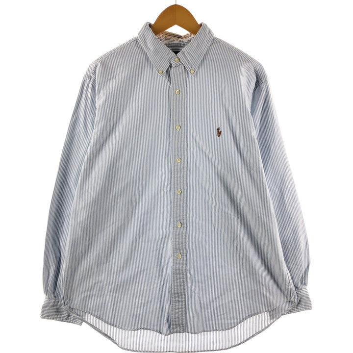 Ralph Lauren Classic Fit Long Sleeve Button Down Striped Shirt Men's XL cotton navy blue type Vintage Second Hand