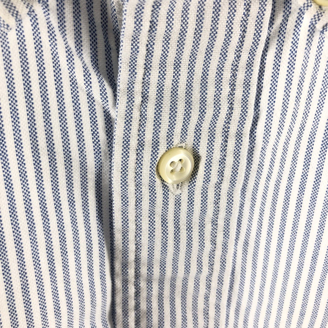 Ralph Lauren Classic Fit Long Sleeve Button Down Striped Shirt Men's XL cotton navy blue type Vintage Second Hand