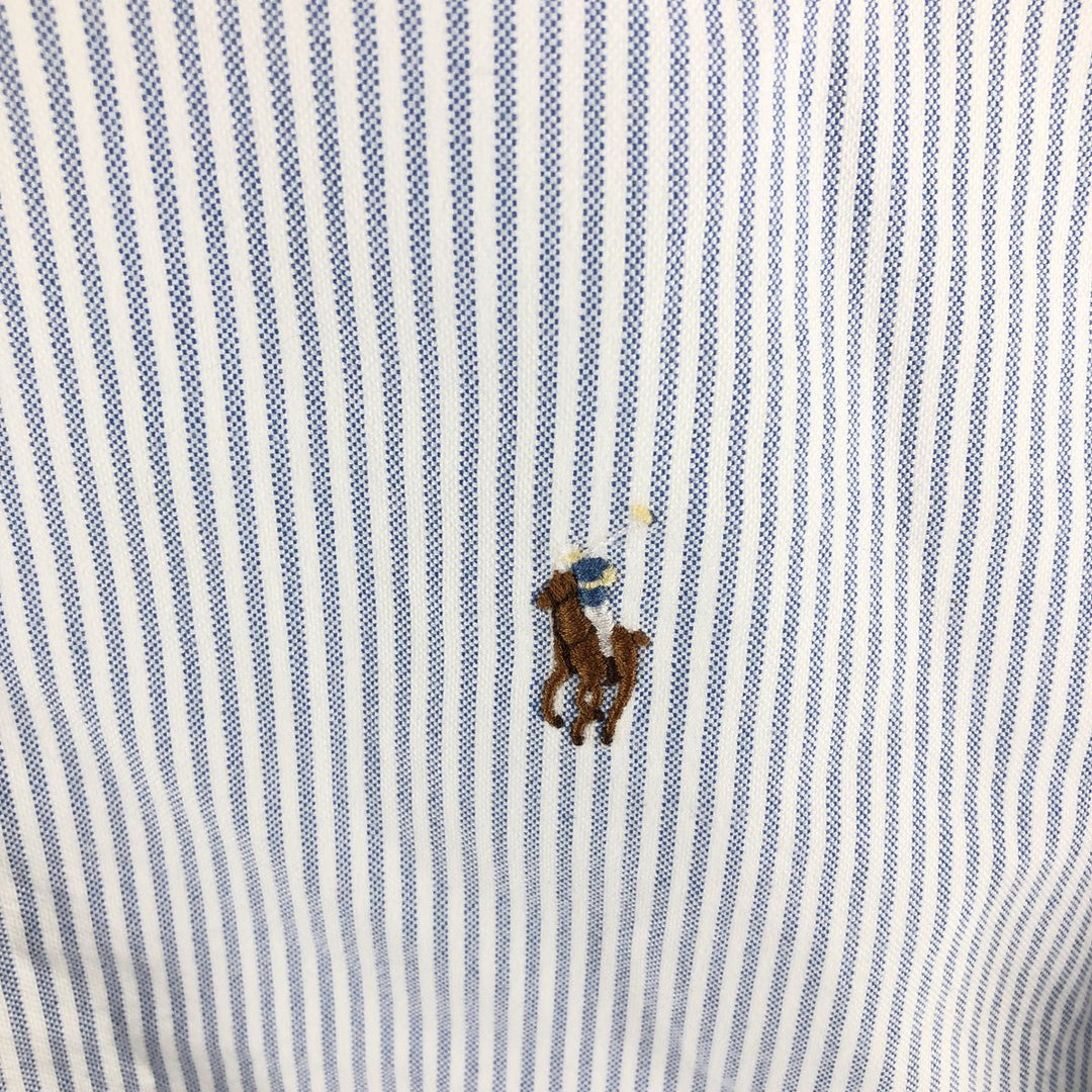 Ralph Lauren Classic Fit Long Sleeve Button Down Striped Shirt Men's XL cotton navy blue type Vintage Second Hand