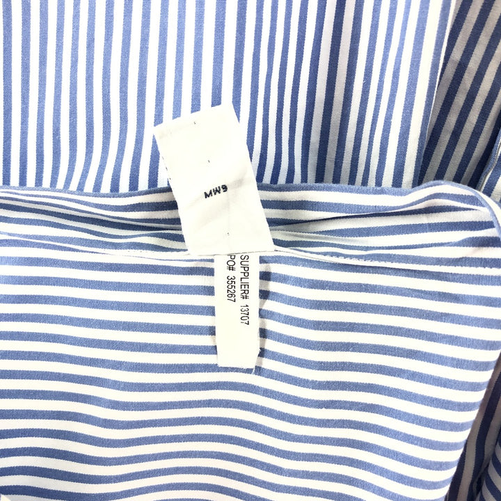 Ralph Lauren Classic Fit Long Sleeve Button Down Striped Shirt Men's Size L cotton Navy blue Vintage Second Hand