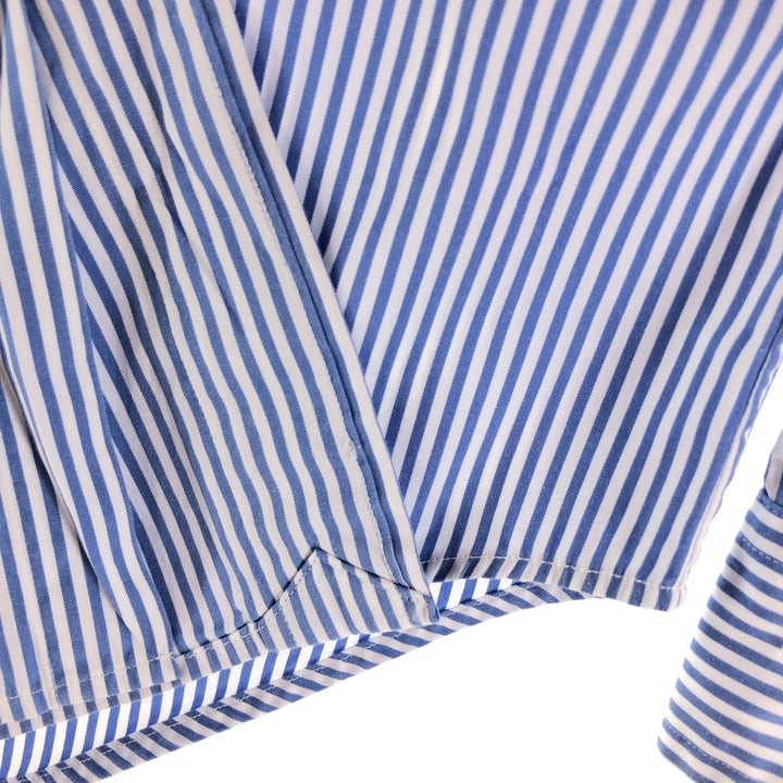 Ralph Lauren Classic Fit Long Sleeve Button Down Striped Shirt Men's Size L cotton Navy blue Vintage Second Hand