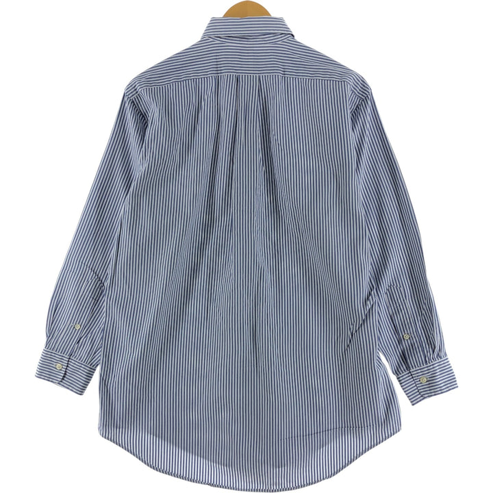 Ralph Lauren YARMOUTH Long Sleeve Button-Down Striped Shirt, Men's M Size cotton navy blue type Vintage Second Hand