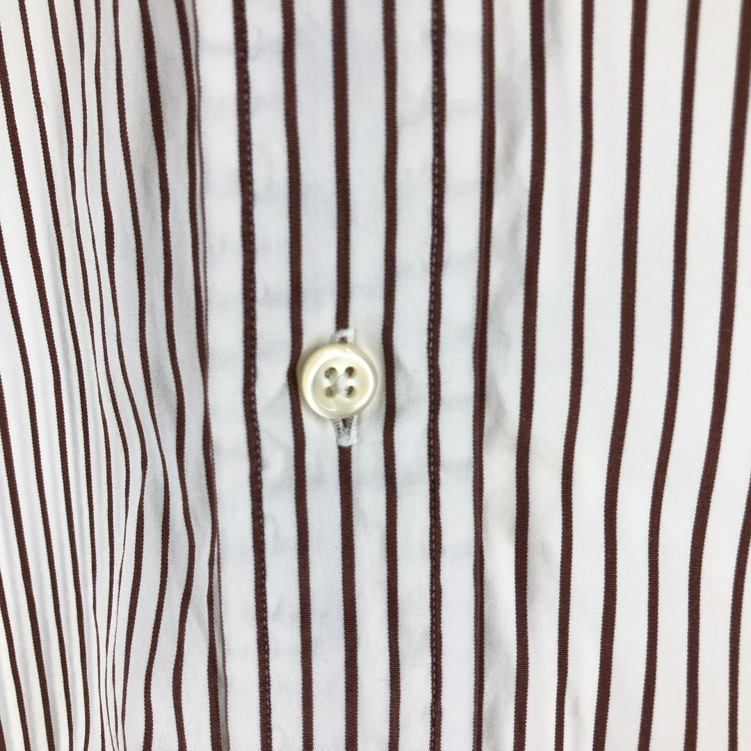 Ralph Lauren Classic Fit Long Sleeve Button Down Striped Shirt Men's XL cotton brown type Vintage Second Hand