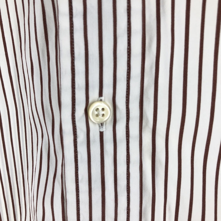 Ralph Lauren Classic Fit Long Sleeve Button Down Striped Shirt Men's XL cotton brown type Vintage Second Hand