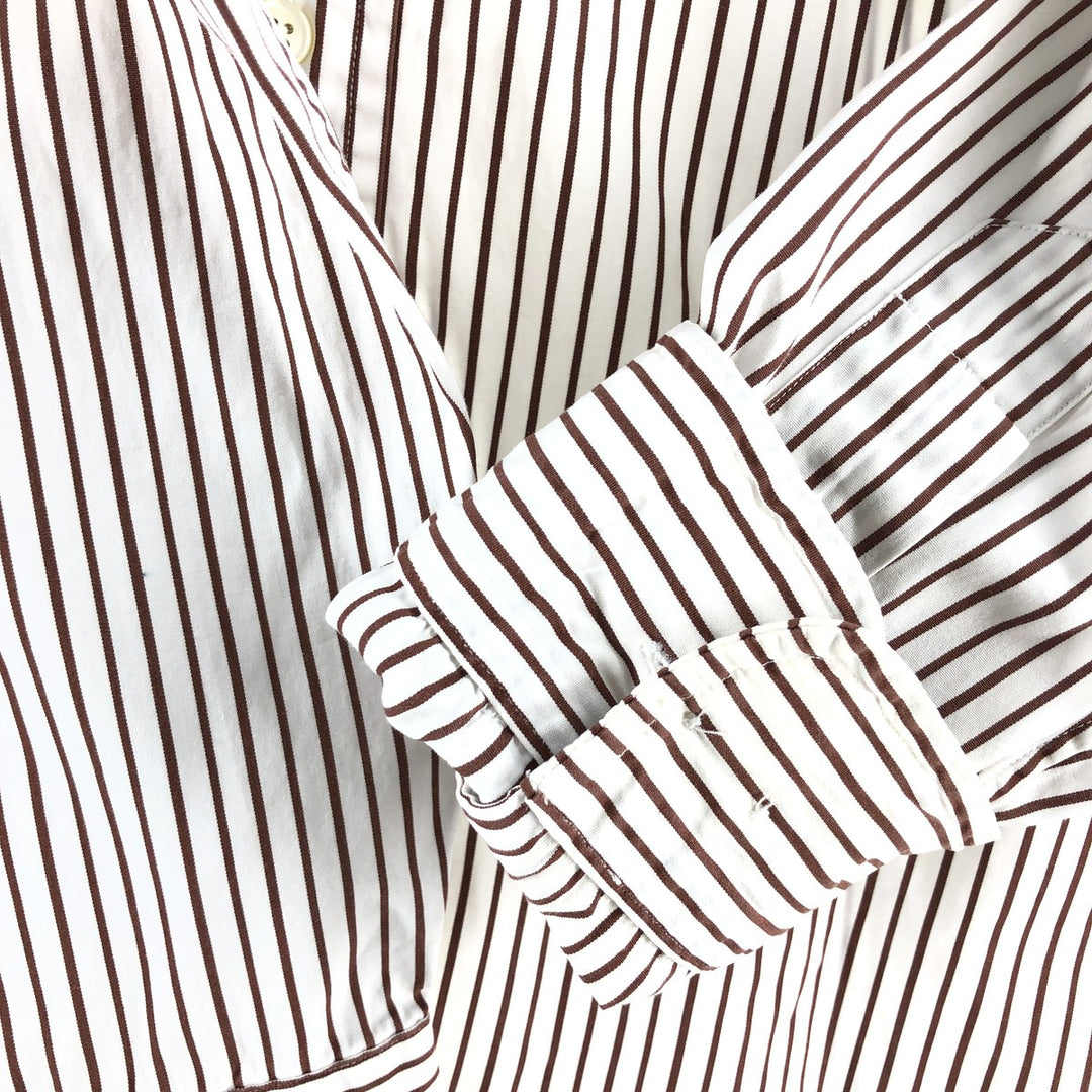 Ralph Lauren Classic Fit Long Sleeve Button Down Striped Shirt Men's XL cotton brown type Vintage Second Hand