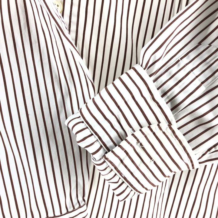 Ralph Lauren Classic Fit Long Sleeve Button Down Striped Shirt Men's XL cotton brown type Vintage Second Hand