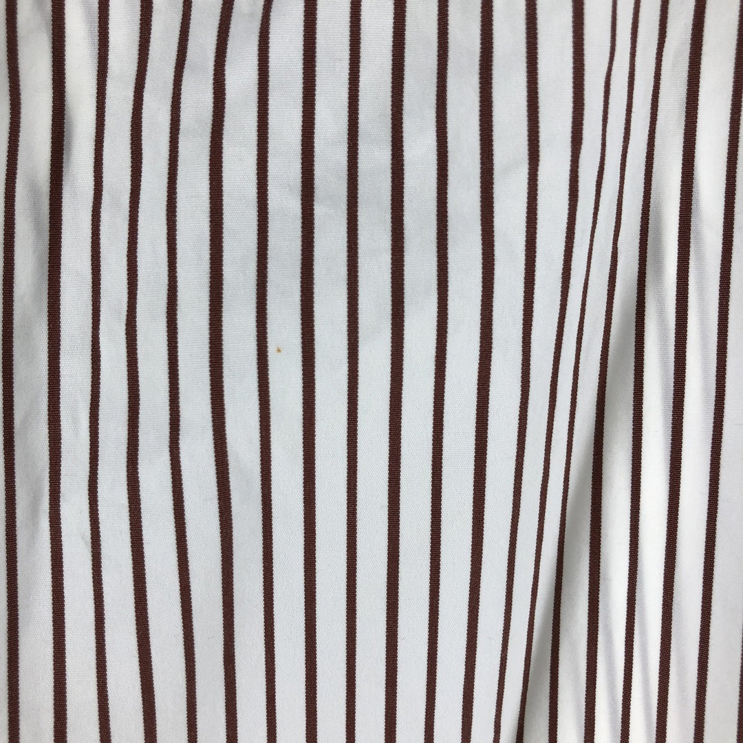 Ralph Lauren Classic Fit Long Sleeve Button Down Striped Shirt Men's XL cotton brown type Vintage Second Hand