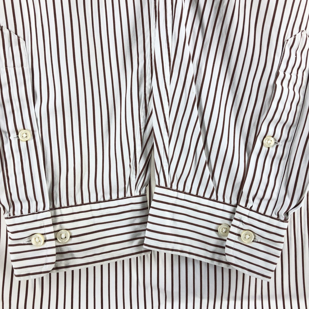 Ralph Lauren Classic Fit Long Sleeve Button Down Striped Shirt Men's XL cotton brown type Vintage Second Hand