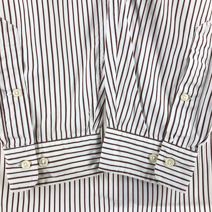Ralph Lauren Classic Fit Long Sleeve Button Down Striped Shirt Men's XL cotton brown type Vintage Second Hand