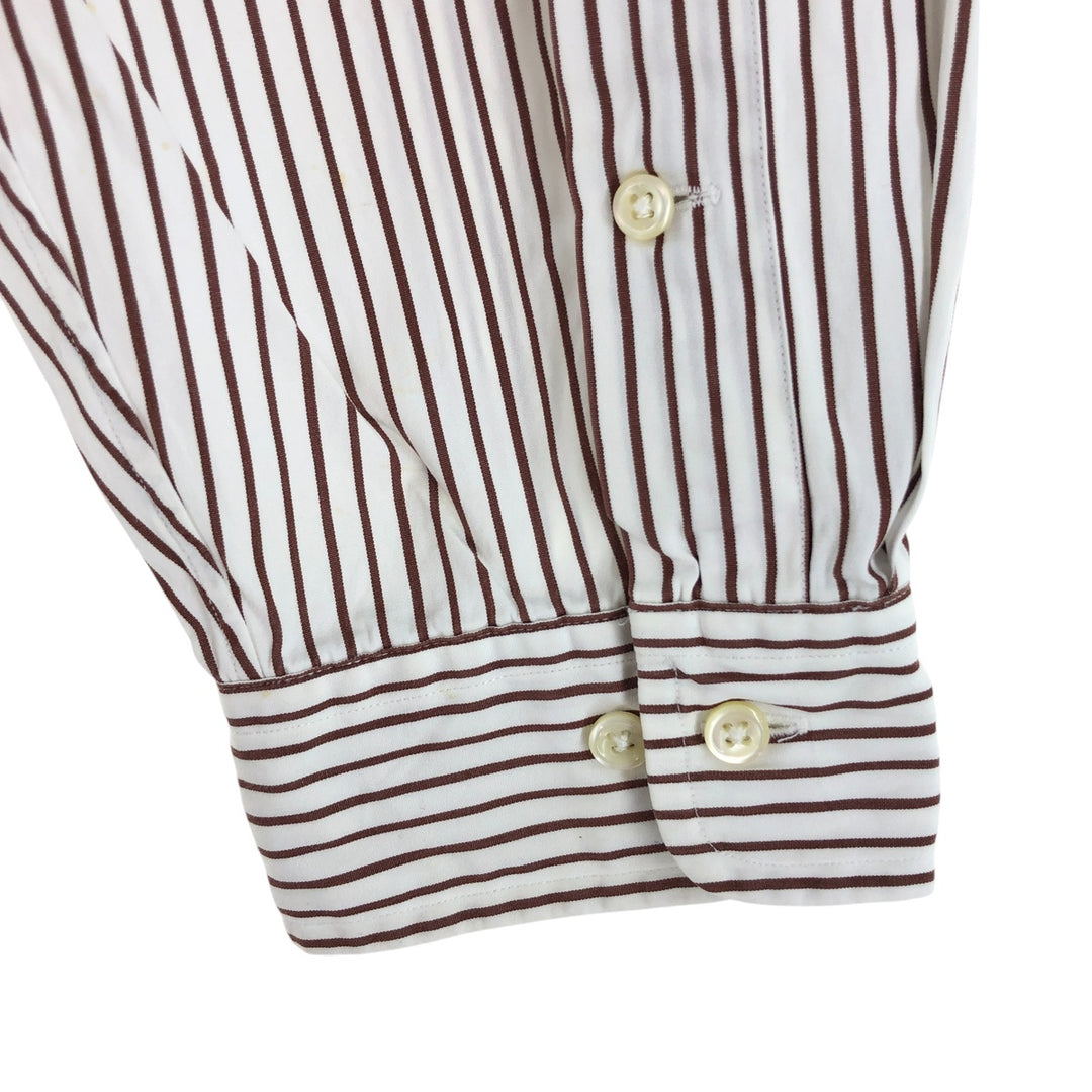 Ralph Lauren Classic Fit Long Sleeve Button Down Striped Shirt Men's XL cotton brown type Vintage Second Hand