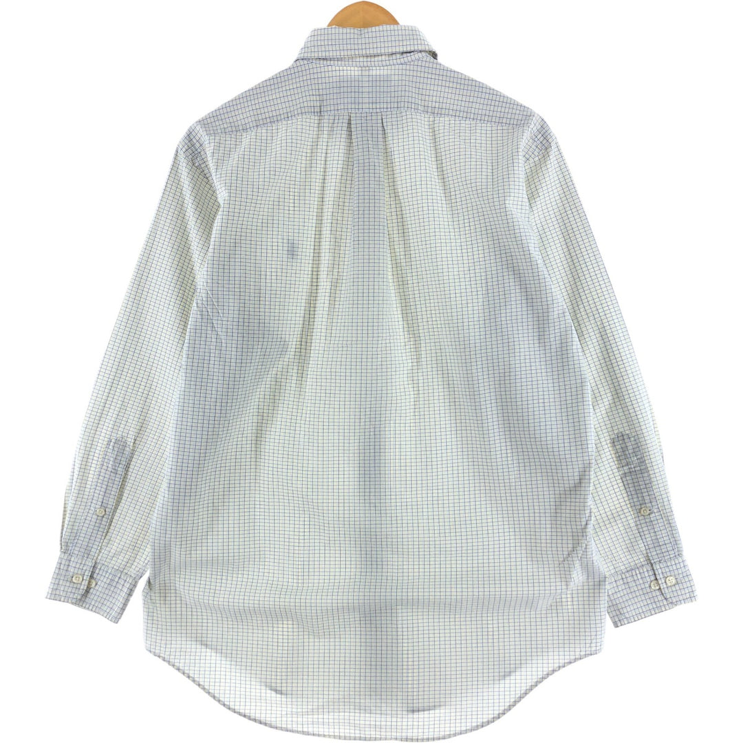 Ralph Lauren YARMOUTH Long Sleeve Button-Down Check Shirt, Men's Size M cotton yellow type Vintage Second Hand