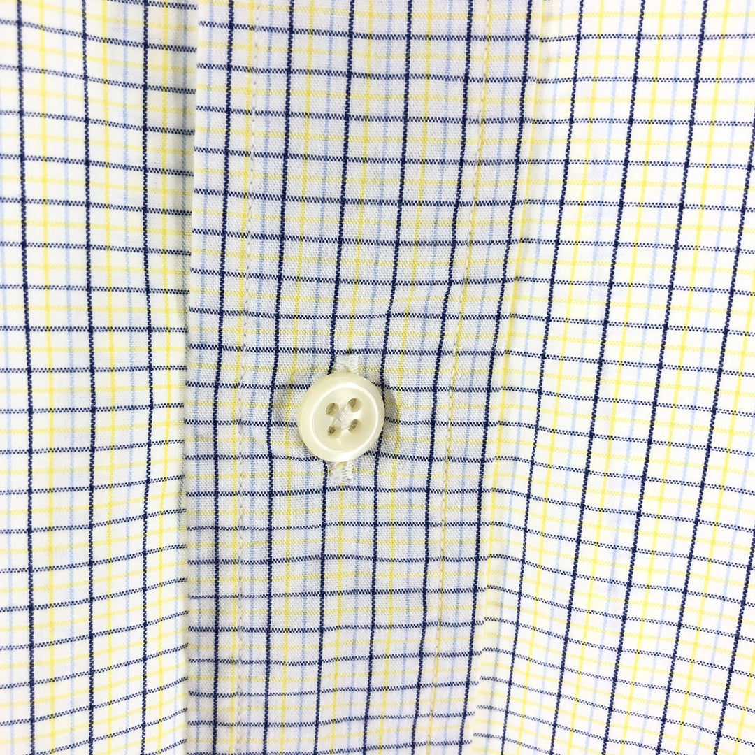 Ralph Lauren YARMOUTH Long Sleeve Button-Down Check Shirt, Men's Size M cotton yellow type Vintage Second Hand