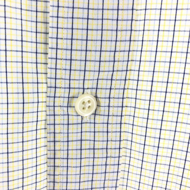 Ralph Lauren YARMOUTH Long Sleeve Button-Down Check Shirt, Men's Size M cotton yellow type Vintage Second Hand