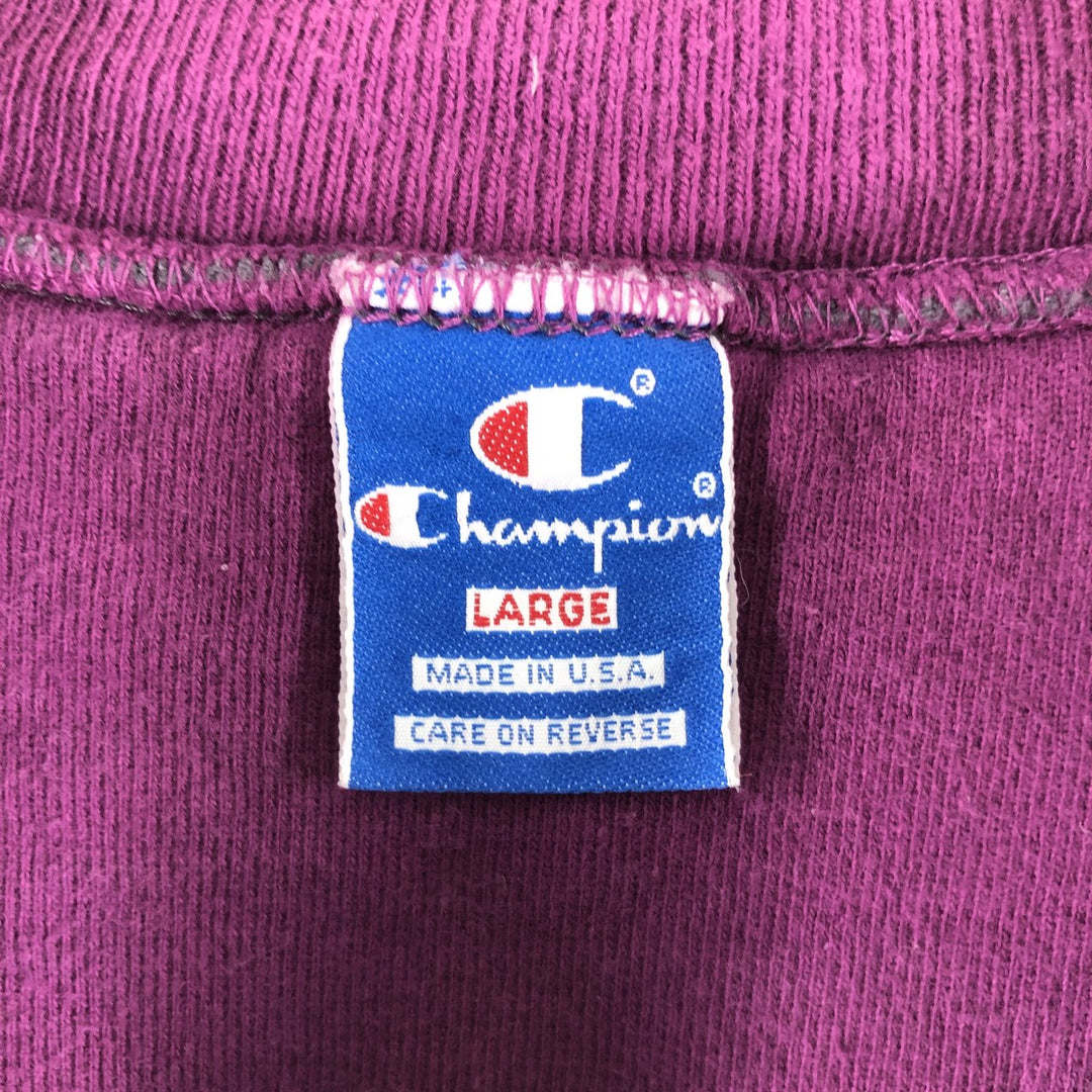 90'S Champion Full Zip Sweatshirt, Made in USA, Men's L Size, Vintage cotton gray type Vintage Second Hand