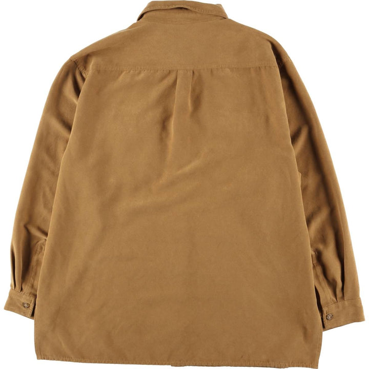 WHITE STAG Long Sleeve Faux Suede Shirt, Women's, Size XL polyester Beige type Vintage Second Hand