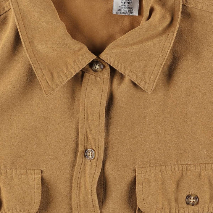 WHITE STAG Long Sleeve Faux Suede Shirt, Women's, Size XL polyester Beige type Vintage Second Hand