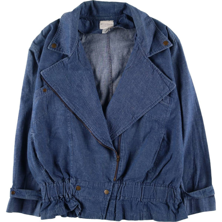80s~ Bardinella Designs Bat-dyed Denim Double Rider Jacket Women's M Size Vintage /eaa525752