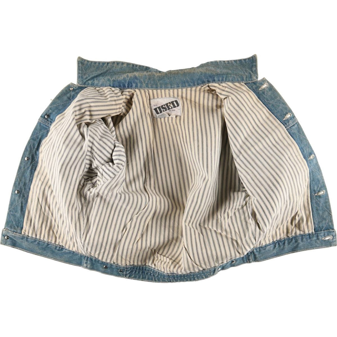 90'S Get Used By Elie Fringe Denim Jacket, Women's Size Small, Vintage cotton blue type Vintage Second Hand