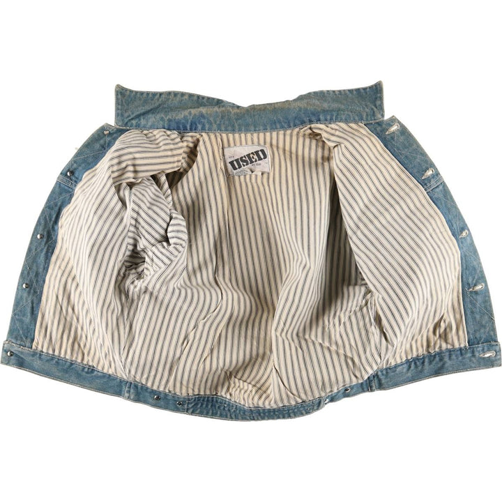 90'S Get Used By Elie Fringe Denim Jacket, Women's Size Small, Vintage cotton blue type Vintage Second Hand